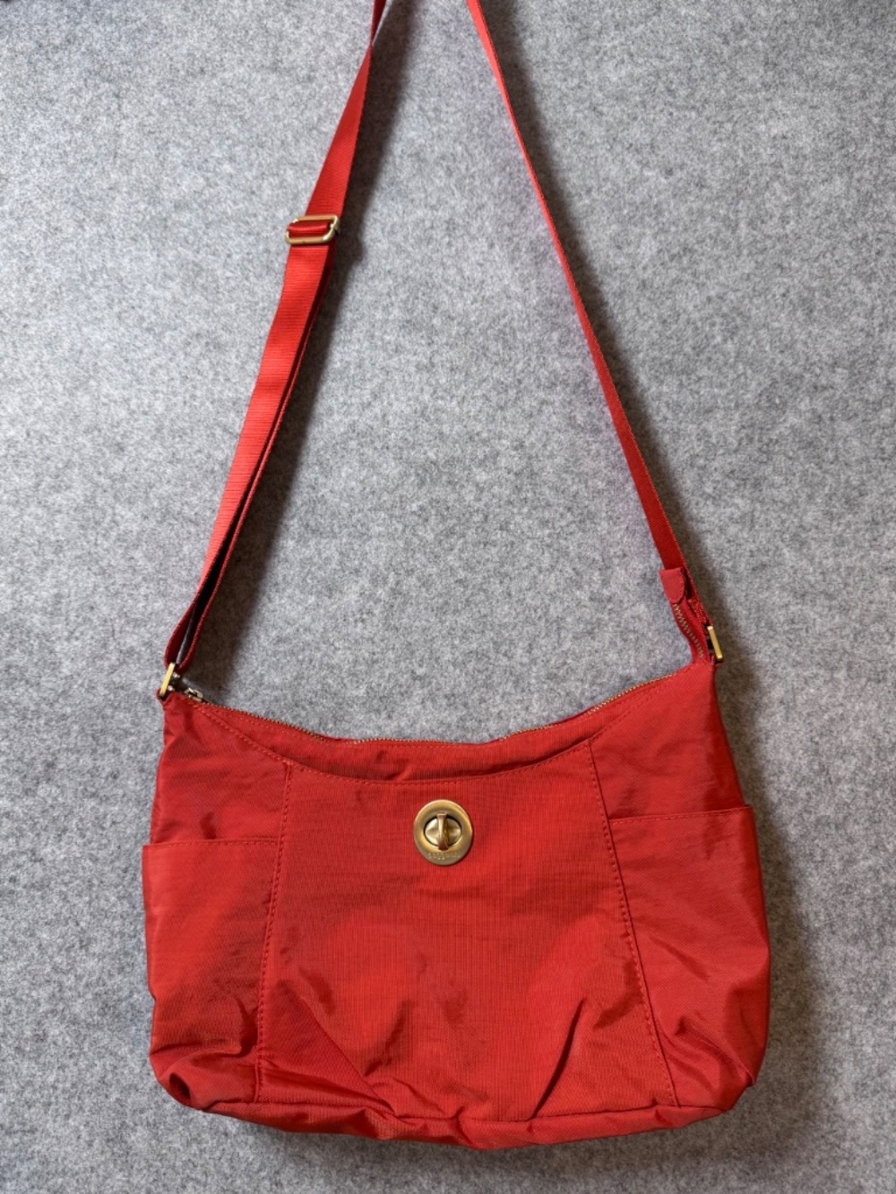 🧡 Baggallini Orange Crossbody Organizer Bag Lightweight Travel Purse - Picture 3 of 14